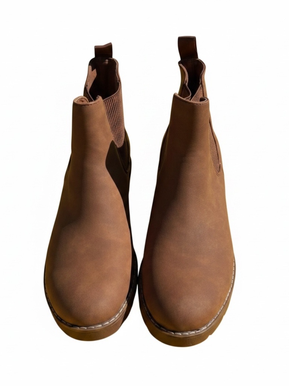 Brown Chelsea Platform Boots - Picture 3 of 5